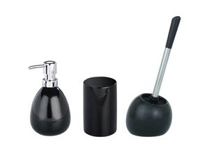 4008838867068 - Bad-Accessoire-Set Polaris Black 3-teilig Keramik 3-teilig Keramik Schwarz Keramik schwarz - schwarz - Wenko