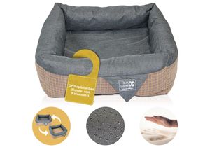 4260307167578 - DEAR DARLING DD-06 Luxus Hundebett Braun Anthrazit Gr L 80x80cm Memoryschaum Matratze 4260307167578 - DEAR DARLING DD-06 Luxus Hundebett Braun Anthrazit Gr L 80x80cm Memoryschaum Matratze