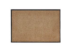 4255633508522 - Fußmatte waschbar Gummiumrandung rutschfest Beige 90 x 60 x 07 cm