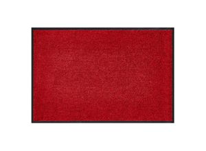 4255633508416 - Fußmatte waschbar Gummiumrandung rutschfest Rot 120 x 90 x 07 cm