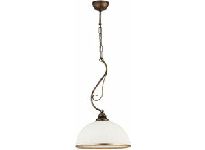 4251756309220 - Licht-erlebnisse - Hängelampe Metall Weiß E27 ø 30 cm Jugendstil Hängeleuchte Wohnzimmer - Shabby Braun Antik Weiß Gold