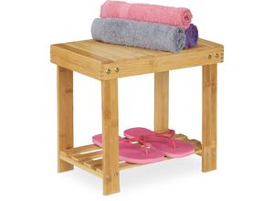 4052025338763 - Fußbank Bambus bis 100 kg stabiler Tritthocker Kinderhocker Bad Fußhocker HxBxT 335 x 25 x 39 cm natur - Relaxdays