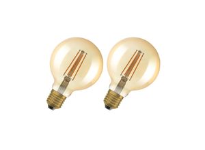 4058075754737 - 1906 Vintage Edition für E27-Sockel goldenes Glas Warmweiß (2400K) 725 Lumen Ersatz für herkömmliche 55W-Leuchtmittel dimmbar 2-er Pack - Osram