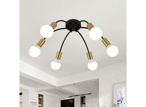 0699958015947 - GOECO Deckenleuchte Vintage E27 Basis 6 Lichtern Deckenlampe Für Wohnzimmer Schlafzimmer Esszimmer Büro