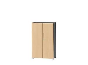 4251898811490 - Select Schrank Start Off 4 OH abschließbar B 800 x T 420 x H 1470 mm Holz graphit ahorn