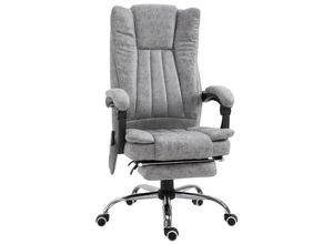 4251774906920 - Bürostuhl mit Massage und Heizfunktion grau 62 x 67 x 113-120 cm (LxBxH) Chefsessel Massagesessel Bürosessel PC-Stuhl