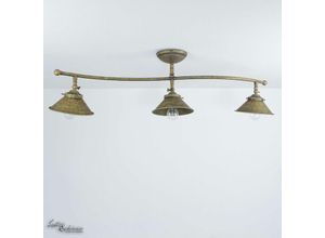 4251254244283 - Licht-erlebnisse - Deckenlampe 3-flammig 83 cm lang Echt-Messing E14 Deckenstrahler - Bronze Antik matt