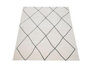 4061981124860 - Teppich Wohnzimmer Skandi Rauten Muster Kurzflor Hell Und Modern In Weiß 60x100 cm - Paco Home 4061981124860 - Teppich Wohnzimmer Skandi Rauten Muster Kurzflor Hell Und Modern In Weiß 60x100 cm - Paco Home