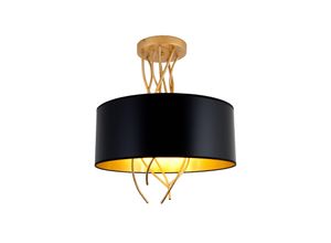Image of Holländer Deckenlampe Elba Ø30cm drei Fassungen schwarz/gold