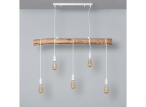 8445044032846 - Ledkia - Hängeleuchte Metall und Holz Yagis Weiß160 mm