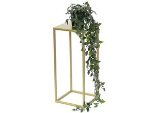 4260700964088 - Blumenhocker Metall Gold Eckig S 42 cm Blumenständer Beistelltisch 96406 Blumensäule Modern Pflanzenständer Pflanzenhocker