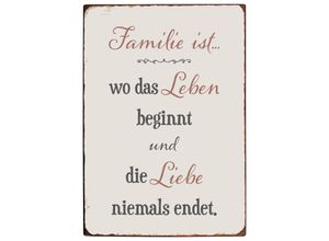 5709898305277 - Metallschild Familie ist  20 x 14 cm