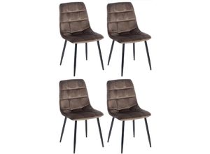 4251756477950 - 4er Set Esszimmerstühle Antibes I Küchenstühle mit Samtbezügen gepolstert I Metallbeine mit Bodenschonern I Belastbar bis 150 kg