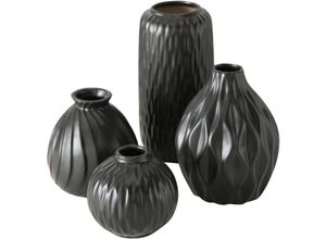 4020607700277 - Mm_unverified_brand - Boltze Vase Zalina 4-teilig schwarz Blumenvase Keramik Vase für Blumen