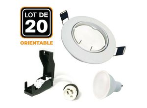 7141269345334 - Europalamp - 20 Einbaustrahler schwenkbar weiß GU10 led 5W eqv 40W Kaltweiß 6000K