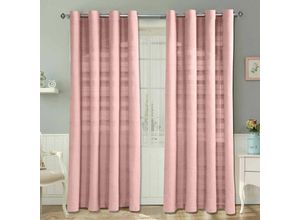 5055967492219 - Rajput Gardinen 2er Set aus Baumwolle 167 x 182 cm pink - Pink - Homescapes