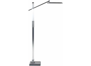 4255664828200 - Beliani - LED-Stehlampe Silber Metall und Kunststoff 144 cm Dimmbar cct Verstellbarer Arm und Schrim Modern Bogenlampe Beleuchtung Heim Büro - Schwarz