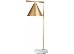 4255664827784 - Beliani - Tischlampe Gold Metall 65 cm Marmorfuß Metallschirm Kegelförmig Langes Kabel mit Schalter Modern Schlaf- u Wohnzimmer Ausstattung Deko