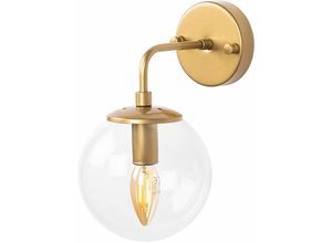 8434652189806 - Wellhome - Wandleuchte 90 Grad Metall transparent gold 15x21x27 Fassung E14 Max 40 w