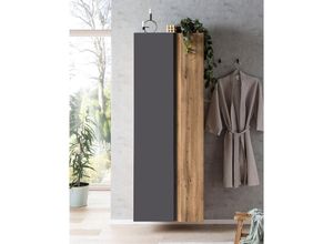 4066075086918 - Lomadox - Badezimmer Hochschrank 65cm VASTO-03-GREY in Wotan Eiche Nb mit grau matt b h t ca 65 180 35 cm - grau