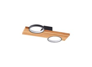 4004353429620 - Lampe Cheesy led Deckenleuchte 40x25cm matt schwarz holz braun 14 w led integriert - braun - Brilliant