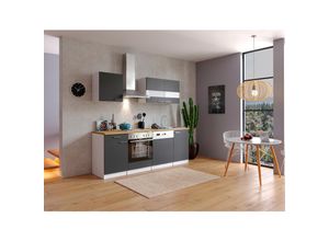 4260515334717 - Küchenzeile KB220WG 220 cm Weiß - Grau 4260515334717 - Küchenzeile KB220WG 220 cm Weiß - Grau