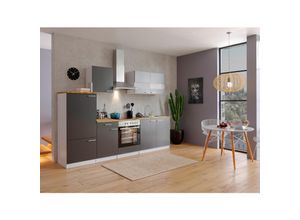 4260515334960 - Küchenzeile KB270WGC 270 cm Weiß - Grau 4260515334960 - Küchenzeile KB270WGC 270 cm Weiß - Grau