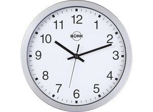 4030275000227 - Wanduhr aus ABS-Kunststoff silber Ø 300 mm Zifferblatt weiß Quarzuhrwerk ab 3 Stk