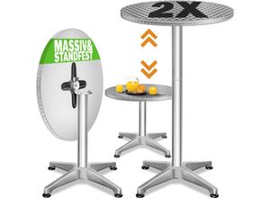 4251779130160 - CASARIA® 2er Set Stehtisch Klappbar Höhenverstellbar 70cm   115cm Hoch Aluminium Rund Ø 60cm Wetterfest Indoor Outdoor Bistrotisch Biertisch