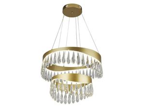 5053423185385 - Searchlight Lighting - Searchlight Jewel 2-stufiger LED-Anhänger Gold Kristall 4000K