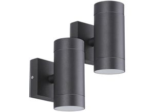 3700710828471 - Arum Lighting - Set mit 2 schwarzen Wandleuchten venice Exterior Double Beam GU10 IP54