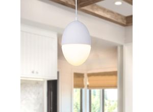 4251393932911 - Pacohome - Paco Home led Pendelleuchte E27 Lampe Für Wohnzimmer Esszimmer Küche Höhenverstellbar Gips-Weiß ohne Leuchtmittel