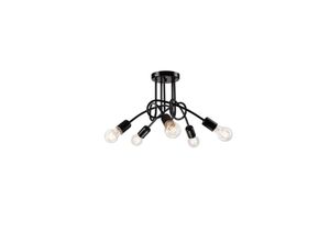 5907687431613 - Lamkur Lighting - Lamkur Camilla Flexi Camilla Multi Arm Halbbündige Deckenleuchte Schwarz 5x E27