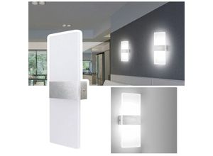 0726505732689 - Swanew - led Wandleuchte Innen Außen Wandleuchten Modern Wandlampe Wandbeleuchtung Treppenhaus Flur Kaltweiß 2X 6W - Weiß