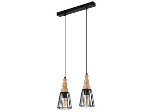 5907687436571 - Lamkur Lighting - Lamkur Ingrid Stab-Pendel-Deckenleuchte Schwarz 2x E27