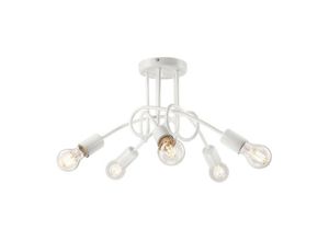 5907687431637 - Lamkur Lighting - Lamkur Camilla Flexi Camilla Multi Arm Halbbündige Deckenleuchte Weiß 5x E27