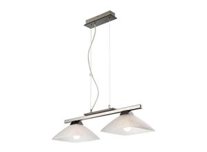 5907687413657 - Lamkur Lighting - Lamkur Ela Stab-Pendel-Deckenleuchte mit Glasschirm Wenge 2x E27