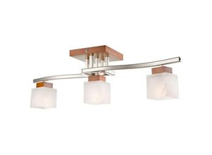 5907687410434 - Lamkur Lighting - Lamkur Dana Halbbündige Deckenleuchte mit mehreren Armen und Glasschirm rustikal 3x E14