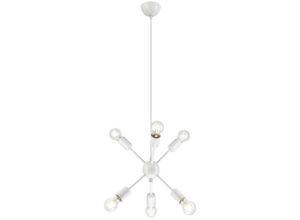 5907687438957 - Lamkur Lighting - Lamkur Ruby Contemporary Mehrarm-Pendel-Deckenleuchte Weiß 6x E27