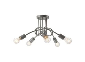 5907687431651 - Lamkur Lighting - Lamkur Camilla Flexi Camilla Multi Arm Semi Flush Deckenleuchte Grau 5x E27