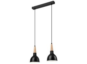 5907687436694 - Lamkur Lighting - Lamkur Francesca Stab-Pendel-Deckenleuchte Schwarz 2x E27