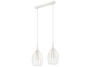 5907687436762 - Lamkur Lighting - Lamkur Vincent Drahtgestell-Pendel-Deckenleuchte Weiß 2x E27