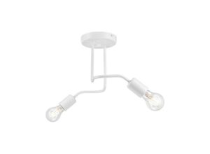 5907687438742 - Lamkur Lighting - Lamkur Charlie Flexi Charlie Multi Arm Halbbündige Deckenleuchte Weiß 2x E27