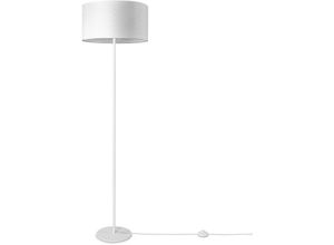 Image of Stehleuchte Wohnzimmer Stoffschirm Tischlampe Textil Schirm E27 Nachtlicht Weiß (Ø38 cm), Stehleuchte-Weiß - Typ 2 - Paco Home