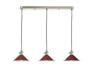 5035128702715 - Dar Lighting - Hadano Antike Chromstab-Pendelleuchte 3-Licht mit Umbra-Kuppelschirmen