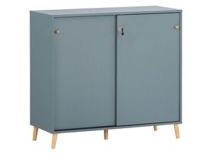 4066075115472 - Lomadox - Büro Aktenschrank Schiebetüren abschließbar SISAK-80 in blau b h t ca 1001 926 41 cm - blau