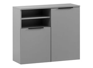 4066075115069 - Lomadox - Badmöbel Unterschrank 80cm mit 2 offenen Fächern 2 Türen ALMATY-80 in grau b h t ca 804 70 32 cm - grau