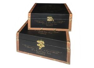 Image of Dekorationsbox Koffer Aufbewahrung 2 Einheiten Boxen und Schmuck schwarz 21x26x14cm 26872 - Negro - Signes Grimalt