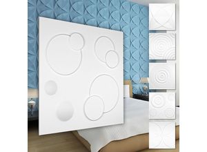 4251874658033 - Hexim - 3D Wandpaneele aus pvc Kunststoff - weiße Wandverkleidung mit 3D Optik - Kringel Motive 5 qm 20 Platten HD108 4251874658033 - Hexim - 3D Wandpaneele aus pvc Kunststoff - weiße Wandverkleidung mit 3D Optik - Kringel Motive 5 qm 20 Platten HD108