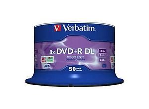 0023942437581 - 8 1x50 Verbatim DVD+R Double Layer 8x Speed 85GB matt silver  0023942437581